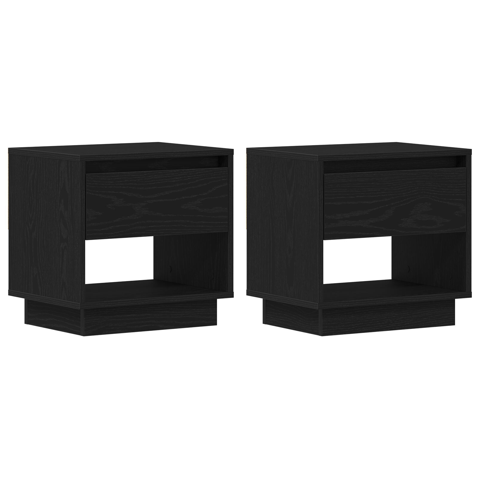 Cabecera de Cama vidaXL 2 pcs Negro Roble 45x34x49 cm Madera Elaborada