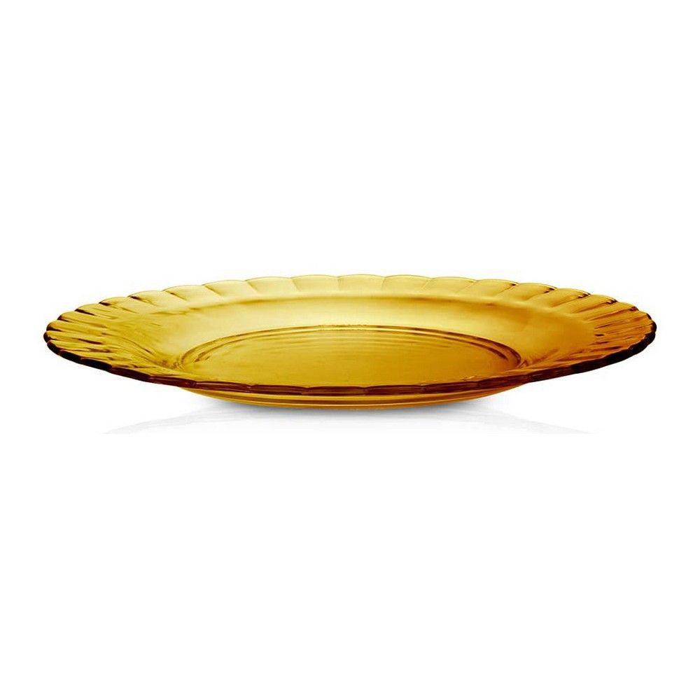 MAXHOME-SET 6 Plato Llano ,Hondo,Plato postre Duralex Lys Ambar,Picardie Cristal Ambar (ø 23 X 3,5 Cm)
