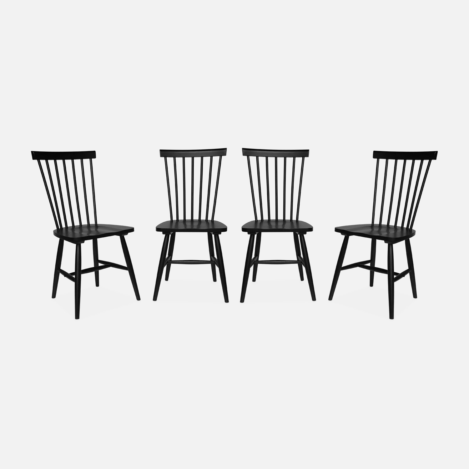 sweeek - Silla de madera de hevea, set de 4 , Romie , 49x44x90