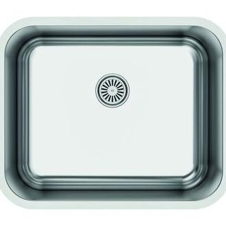 CATA - Fregadero bajo encimera CB 50-40/A de acero inoxidable AISI 304 18/8 cuadrado 50x40 cm profundidad 18 cm para cocina moderna, instalación undermount, fondo fonoabsorbente y sifón incluido