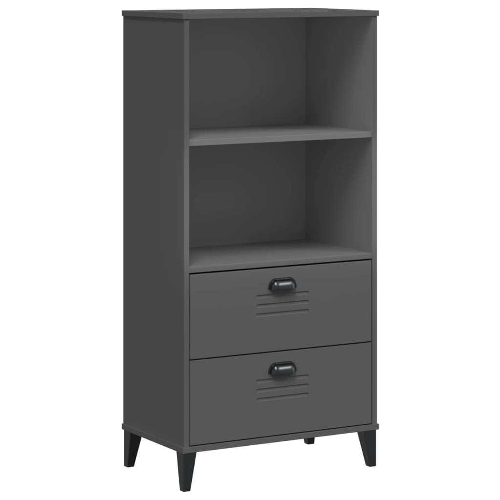 Vidaxl Librería VIKEN Madera de Ingeniería 60x35x123 Cm Blanco Negro Gris Antracita