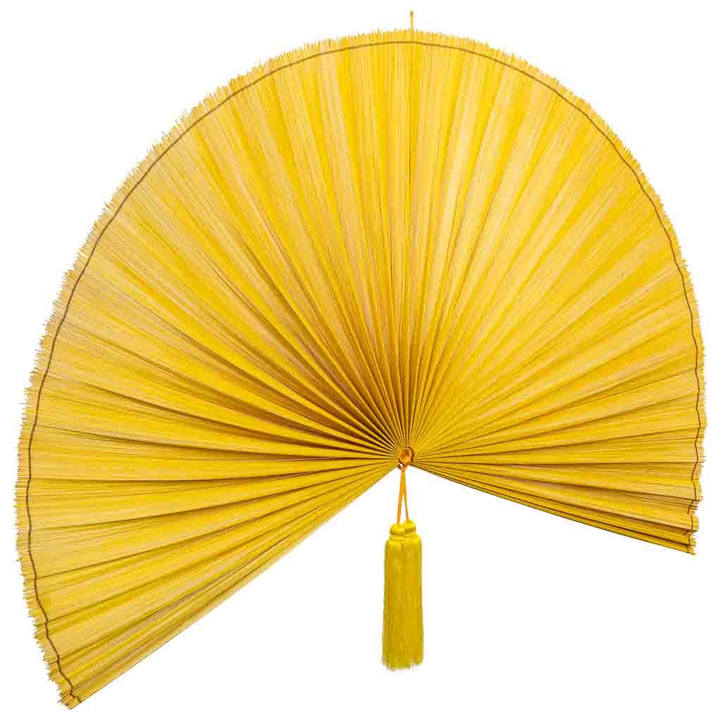 Wonderlust Deco - Palmito decoración de pared de bambú y tela amarillo 145x75x2h cm Amarillo 145x75x2h cm