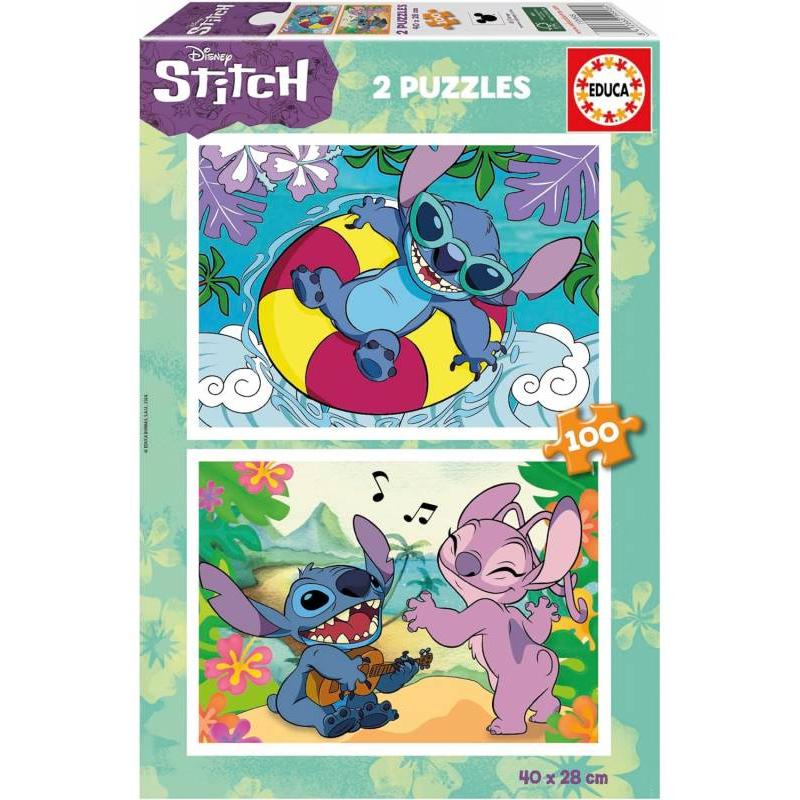 PUZZLE 2 X 100 PIEZAS STITCH DE EDUCA