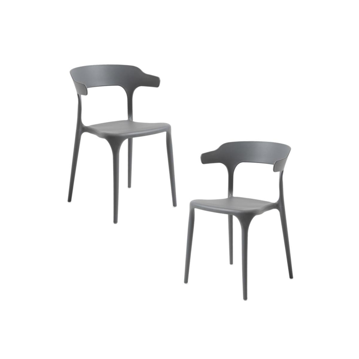 Regalos Miguel - Packs Sillas Jardín - Pack 2 Sillas Teul - Gris oscuro