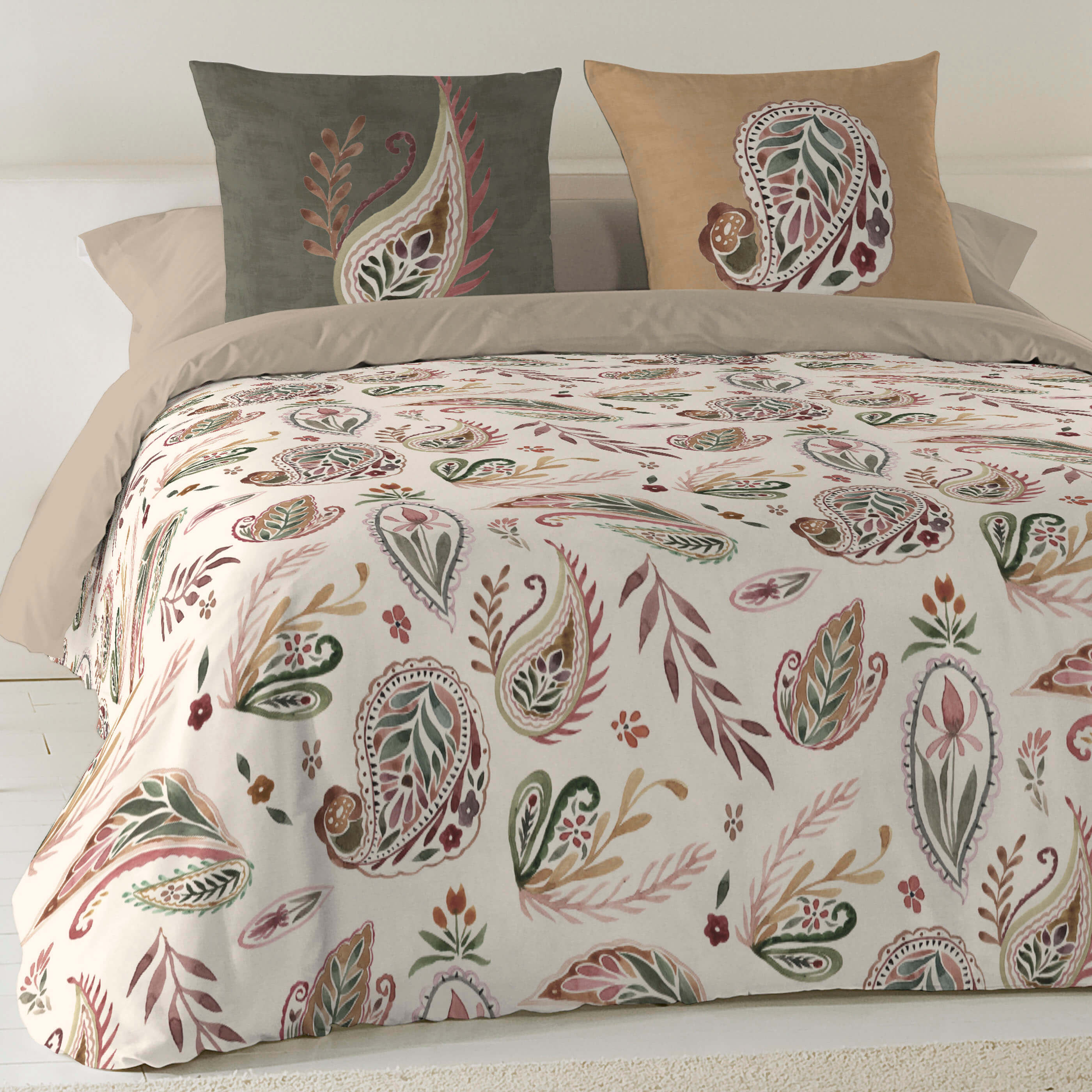 NATURALS  - Funda Nórdica Estampada 100% Algodón Extrasuave - Juego de 2/3 Piezas Funda de Edredón y 1 o 2 Fundas de Almohada - Cama 90/135/150/180 cm - Fabricada en España