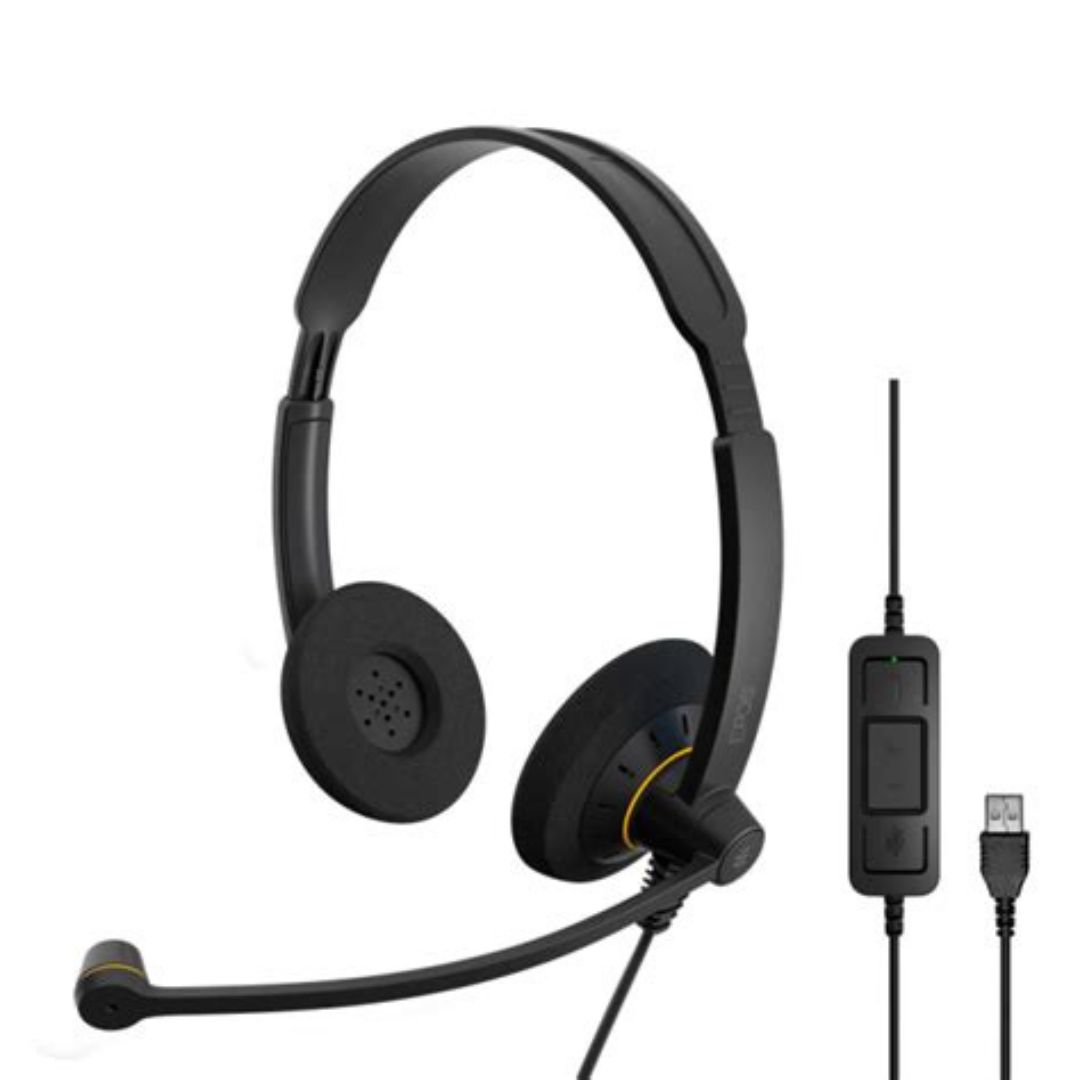 Epos, modelo 1000668, SC 60 ED Microauricular Diadema Binaural, ideal para comunicaciones claras y cómodas en entornos de oficina o call centers.