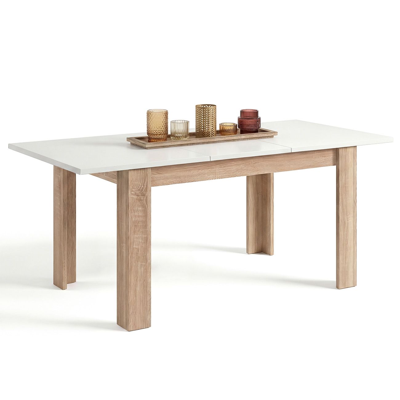 duehome - Mesa de comedor extensible 123-173x75 cm Sira