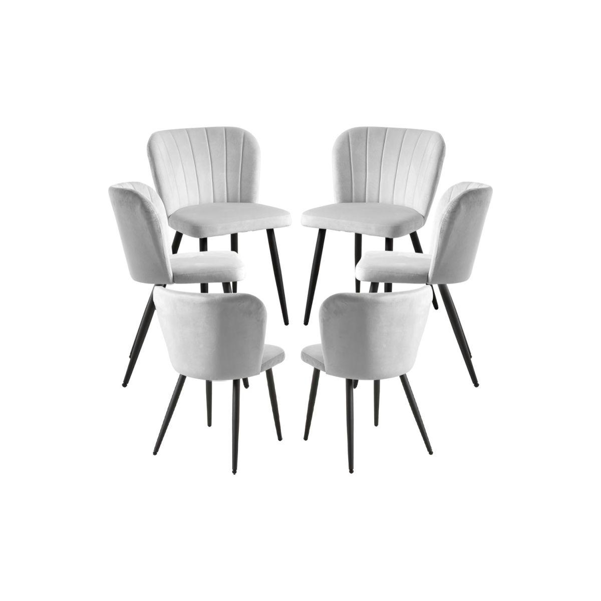 Regalos Miguel - Packs Sillas Comedor - Pack 6 Sillas Luk Terciopelo - Gris claro