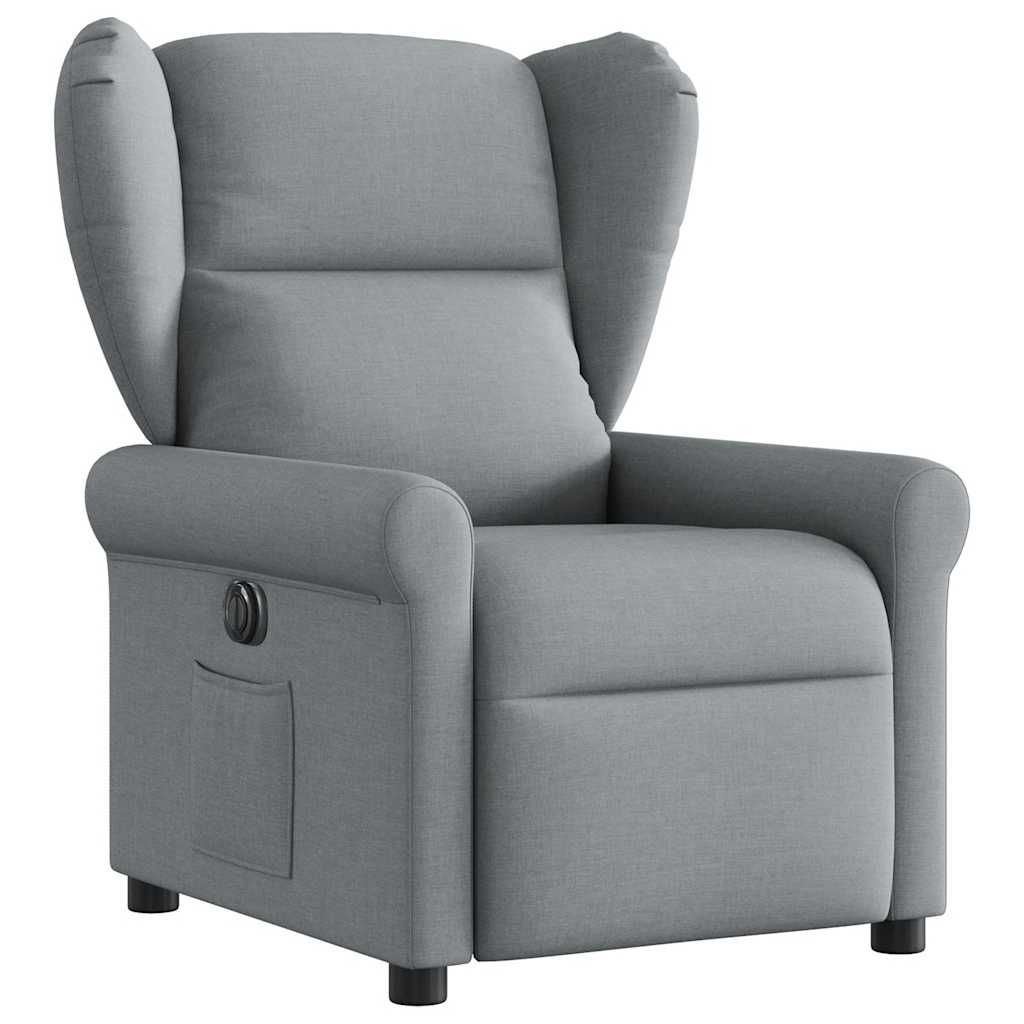 vidaXL Sillón reclinable eléctrico tela gris claro