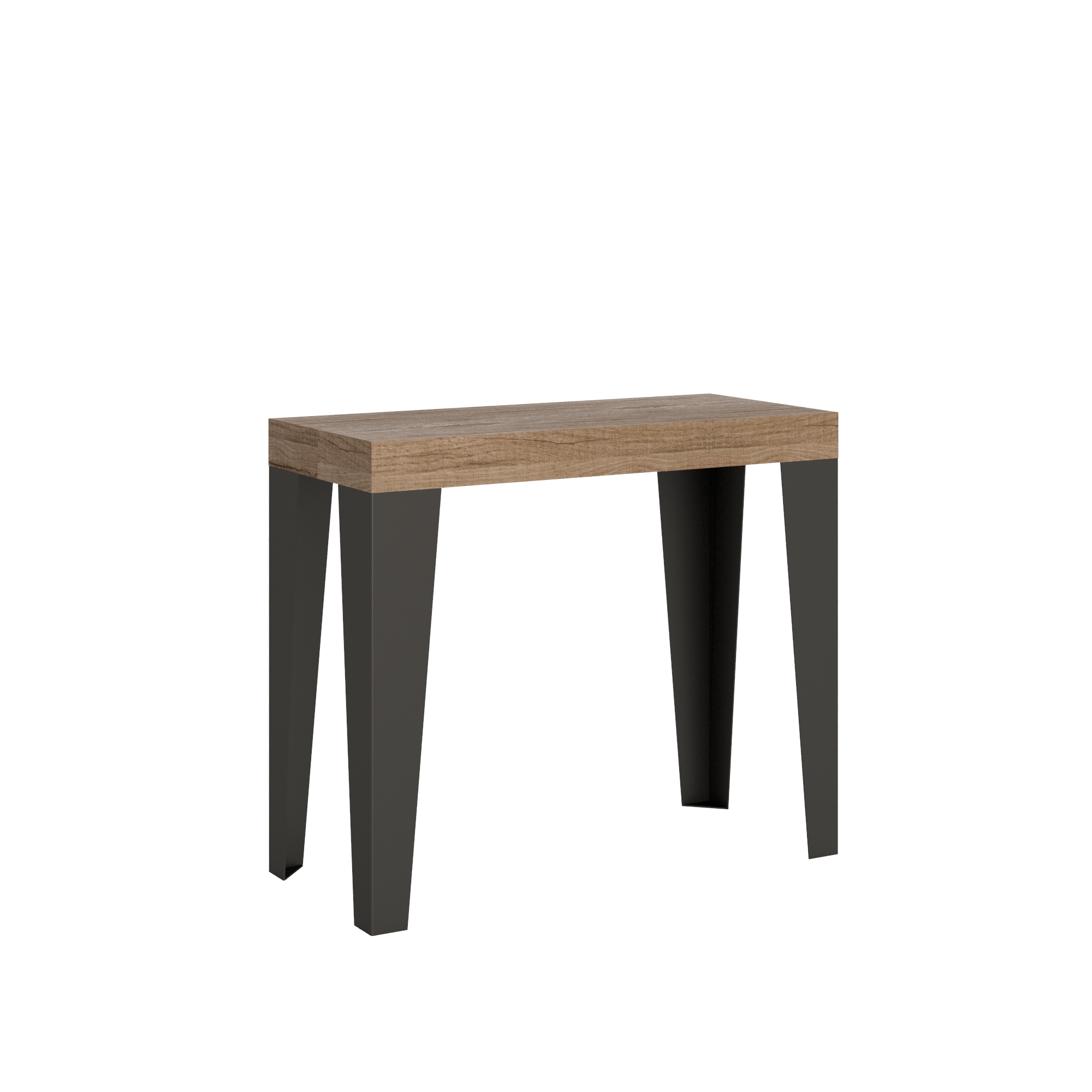 Consola extensible 90x40/300 cm Estructura Roble Flameado Nature Antracita - Itamoby