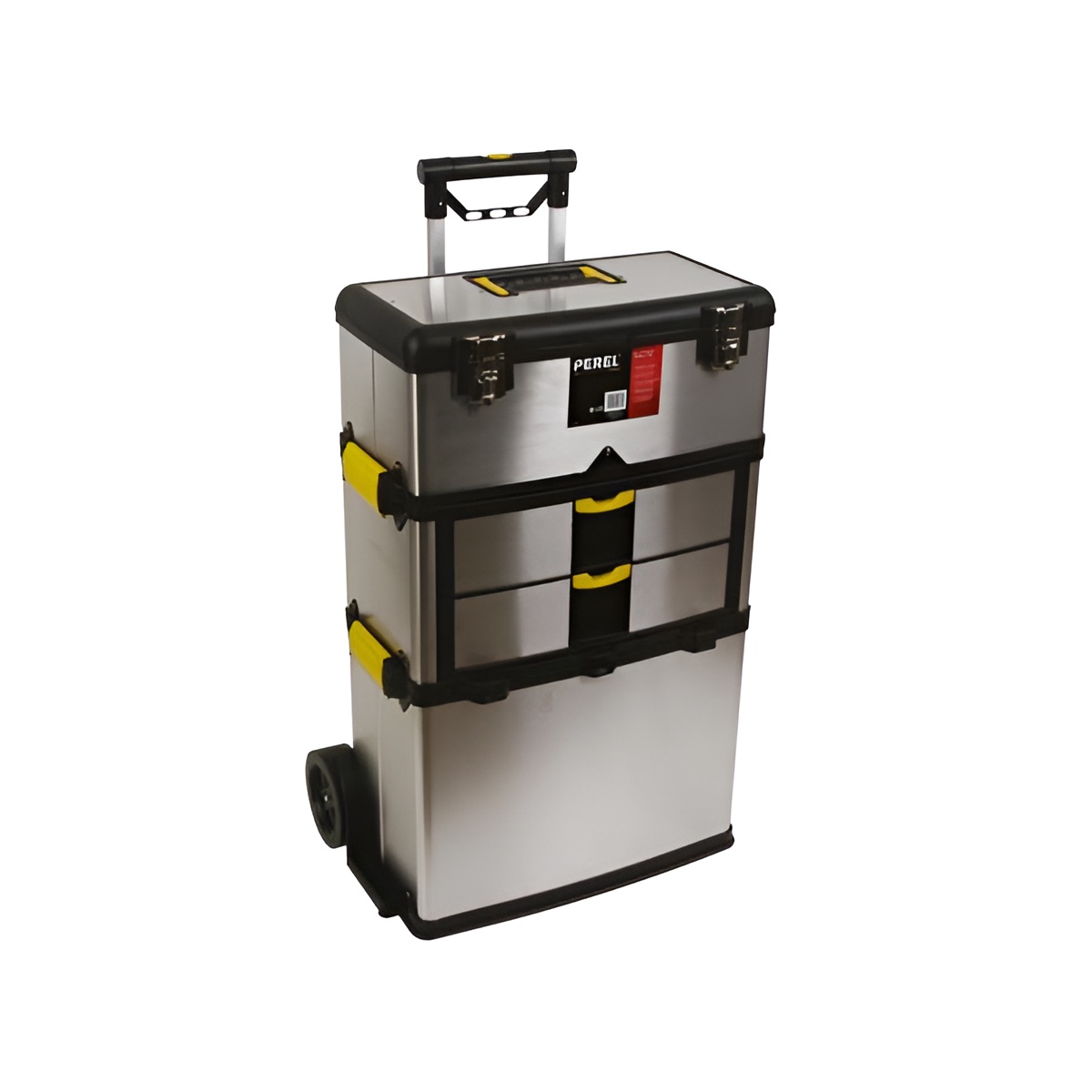 Caja de Herramientas con Ruedas Perel - Acero Inoxidable - 570 X 354 X 830 Mm