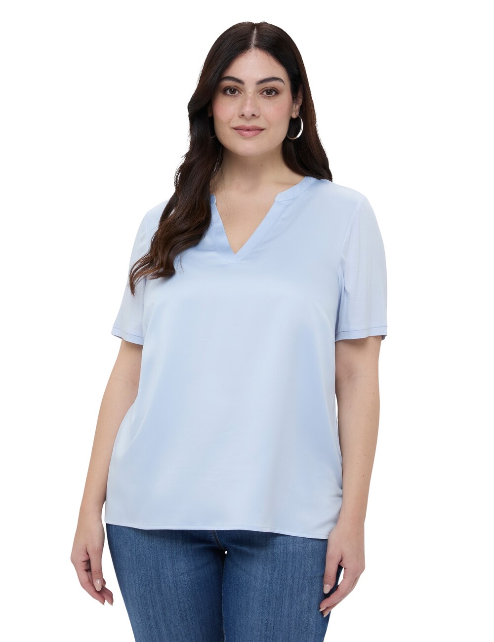 Fiorella Rubino - Camiseta bimaterial en mezcla de viscosa