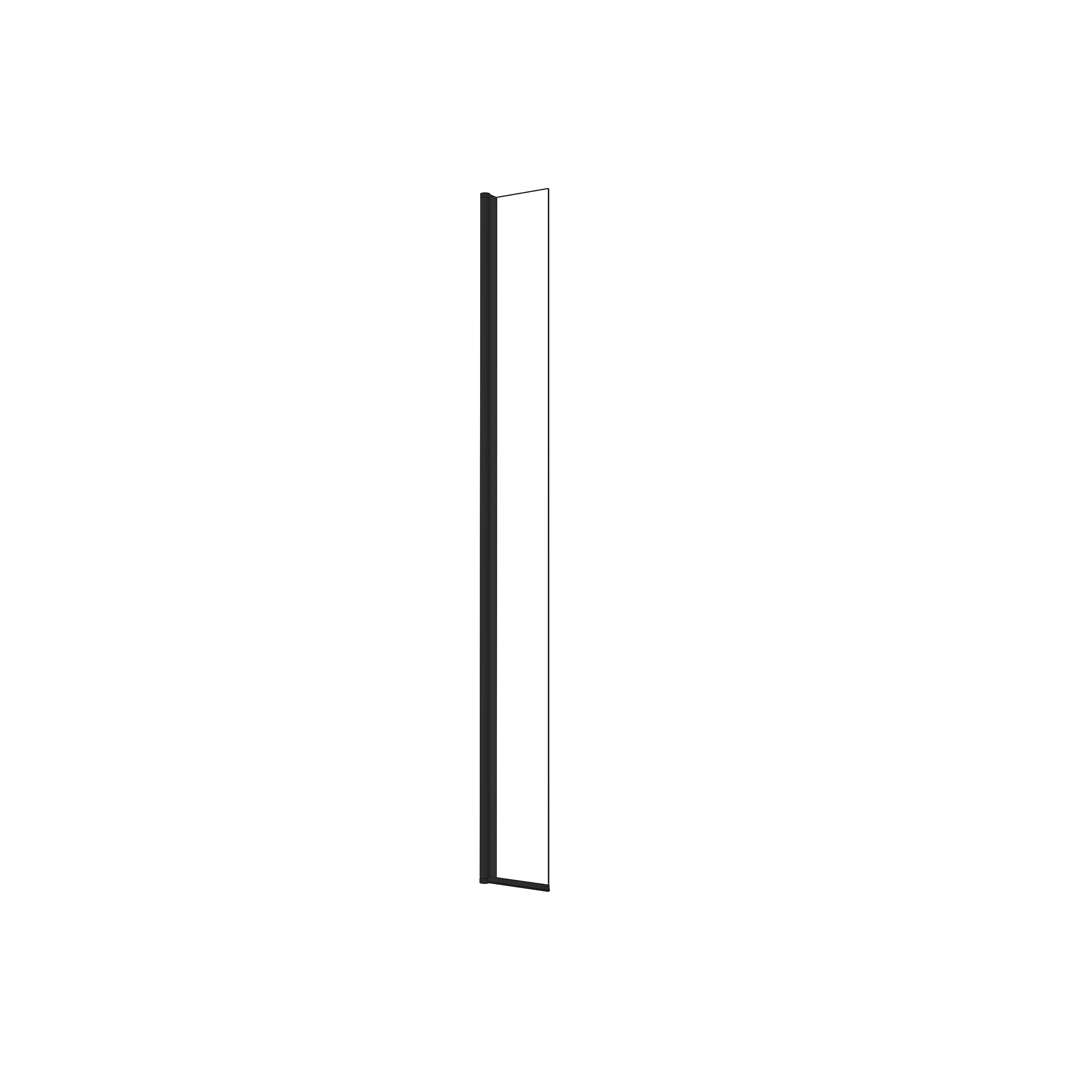 AICA Panel de ducha Lateral giratorio Vidrio 8mm Antical con Perfil Negro Mate 30x200cm