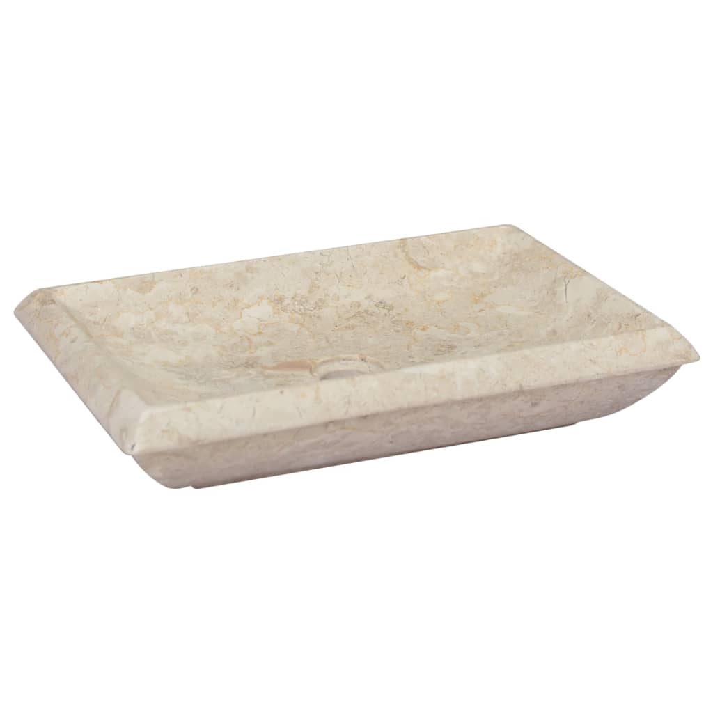 vidaXL Lavabo Mármol 50x35x10 cm Lavamanos Baño Inodoro Cuenca Fregadero Color Crema,  Gris,  Negro y mas
