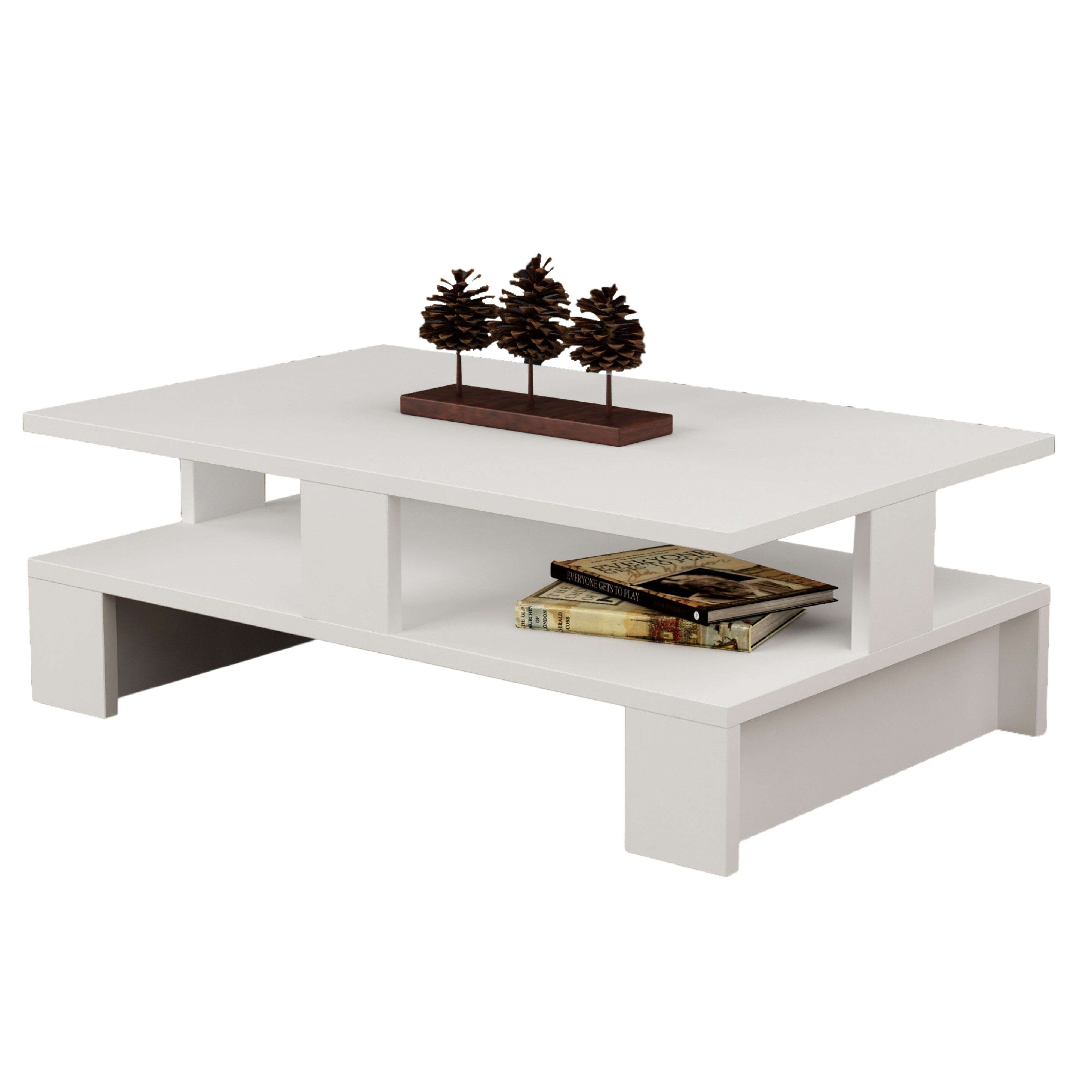 Miroytengo Mesa de Centro Palace Color Blanco 80x28x50cm Comedor Moderno