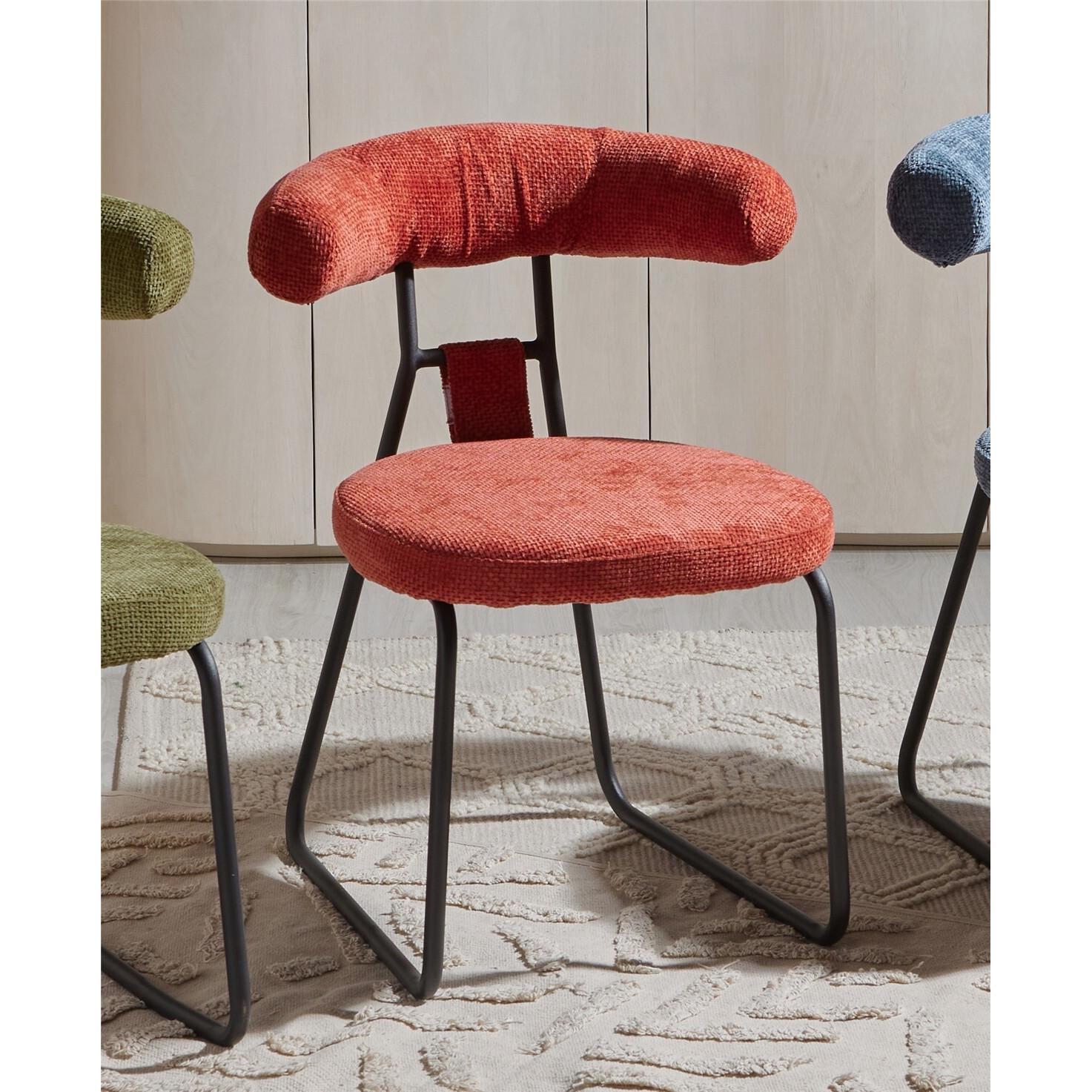 Silla kirk chenilla gruesa naranja 58x58x76 cms. El mejor complemento para tu hogar.