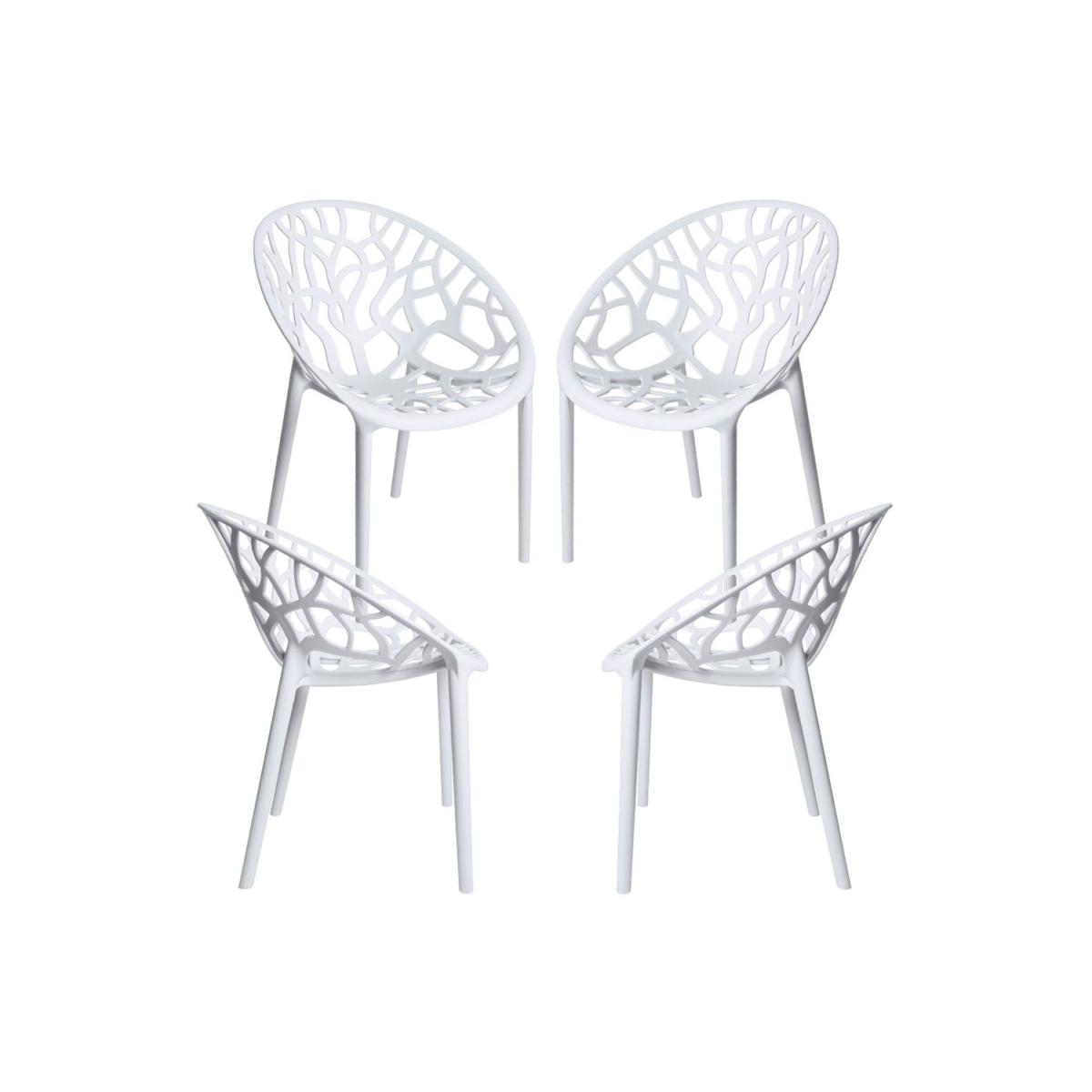 Regalos Miguel - Packs Sillas Jardín - Pack 4 Sillas Nido - Blanco