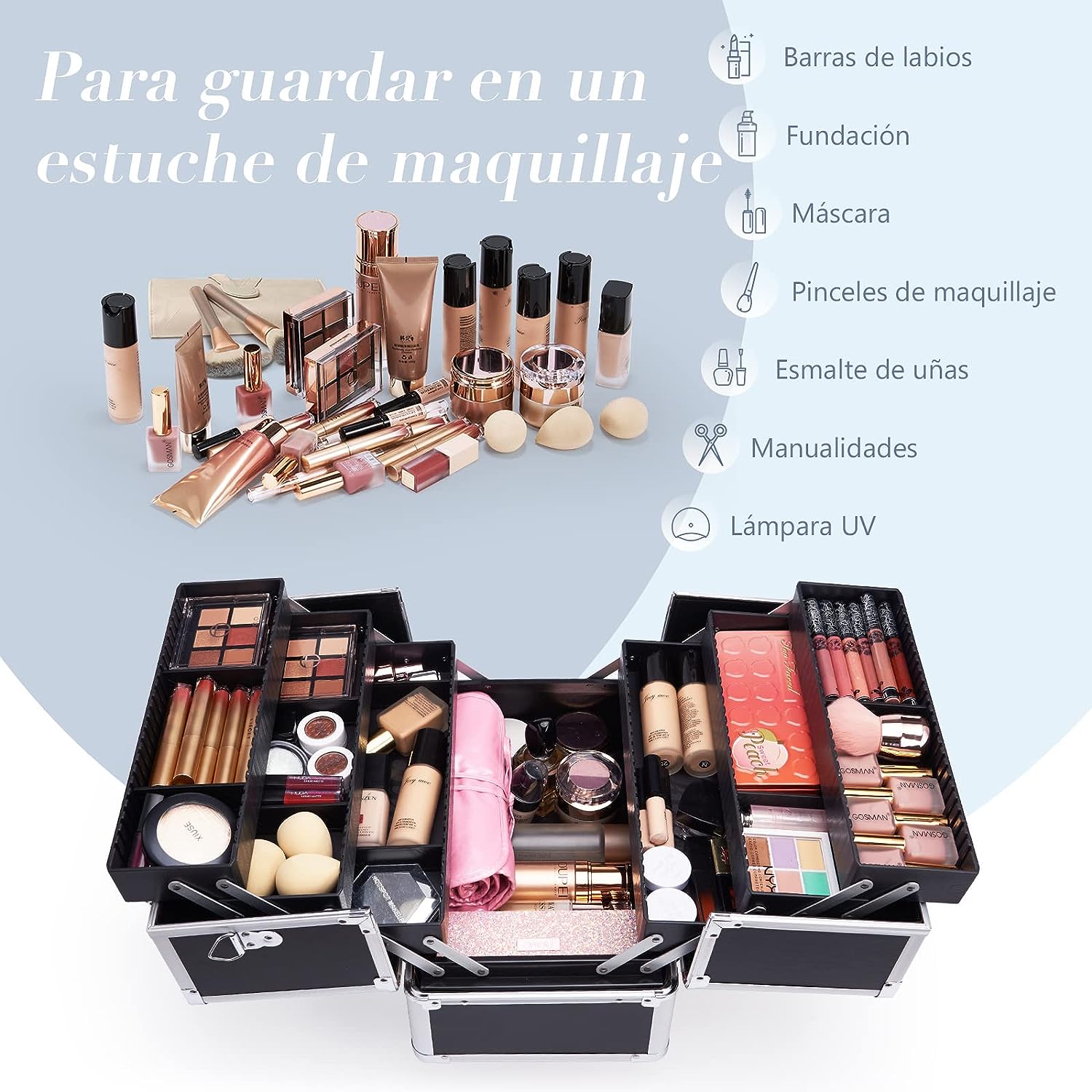 JasCherry Juego de Maquillaje Set Estuche de Maquillaje Paleta Kit