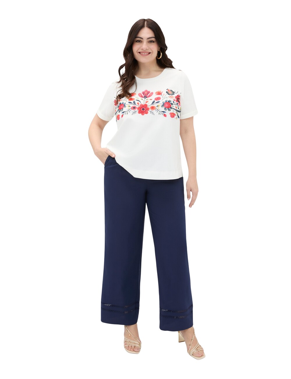 Fiorella Rubino - Pantalones Wide Leg con detalle ajour
