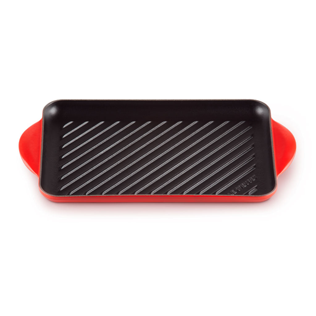 Parrilla de Hierro Fundido con Revestimiento Vitrificado de Le Creuset - 32 cm x 21,8 cm, Ideal para Carnes a la Plancha, Apta para Horno, Inducción y Barbacoa