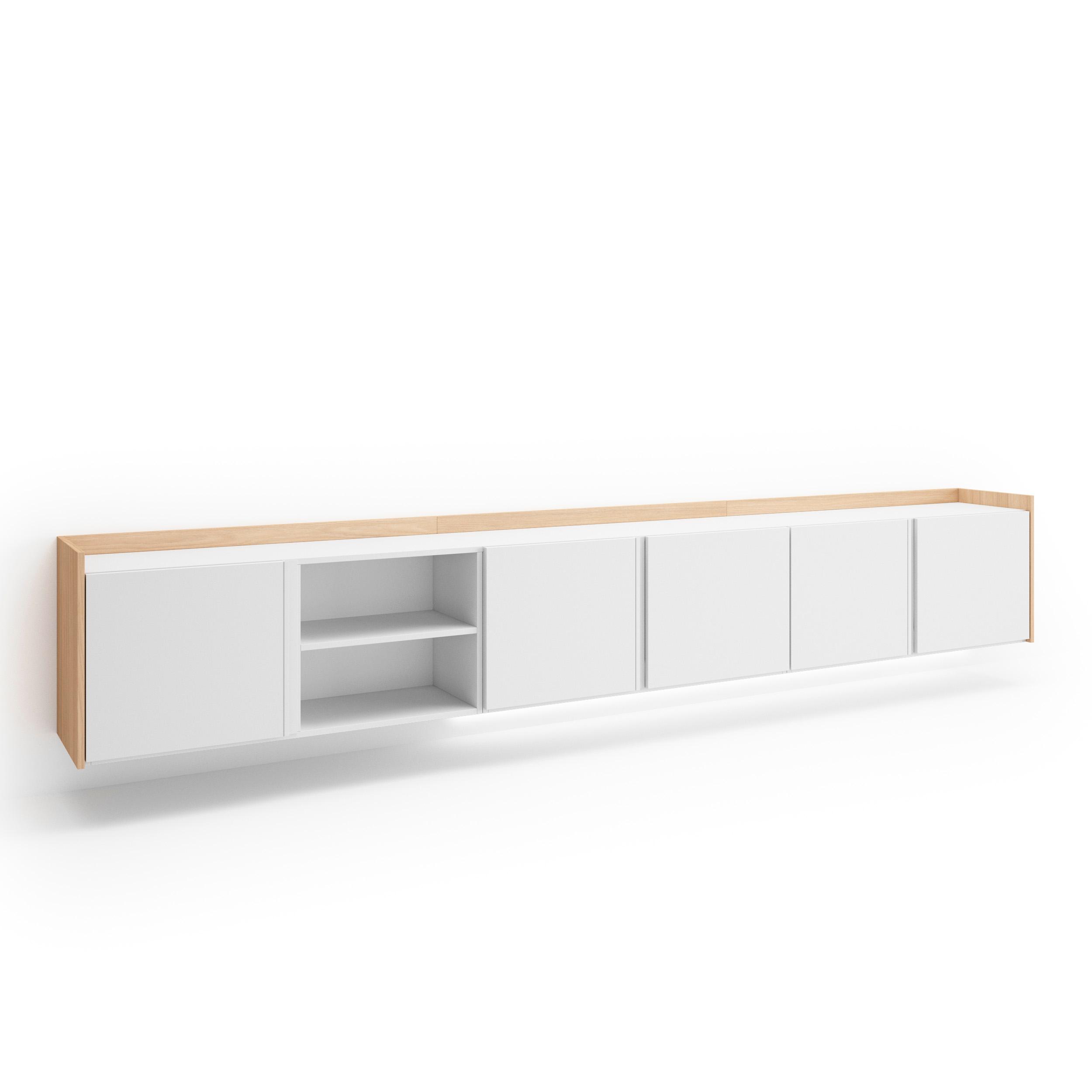Mueble TV, Televisión, 309x35x50cm, Para TV hasta 80", Colgado, Suspendido, LED