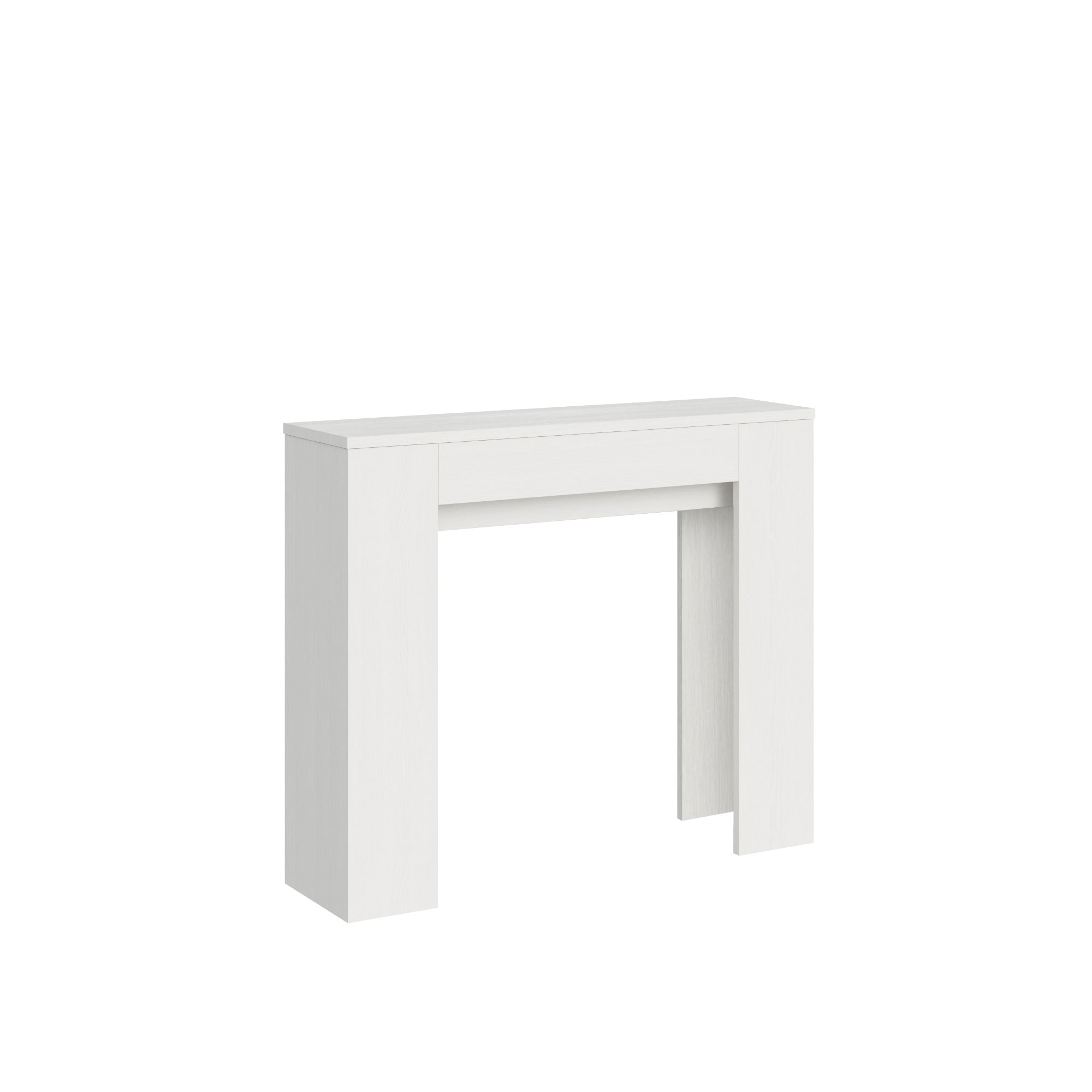 Consola extensible 90x25/181 cm Fresno Blanco Slick - Itamoby