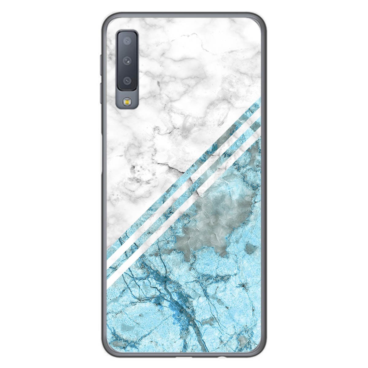 Tumundosmartphone Funda Gel Tpu para Samsung Galaxy A7 (2018) diseño Mármol 02 Dibujos