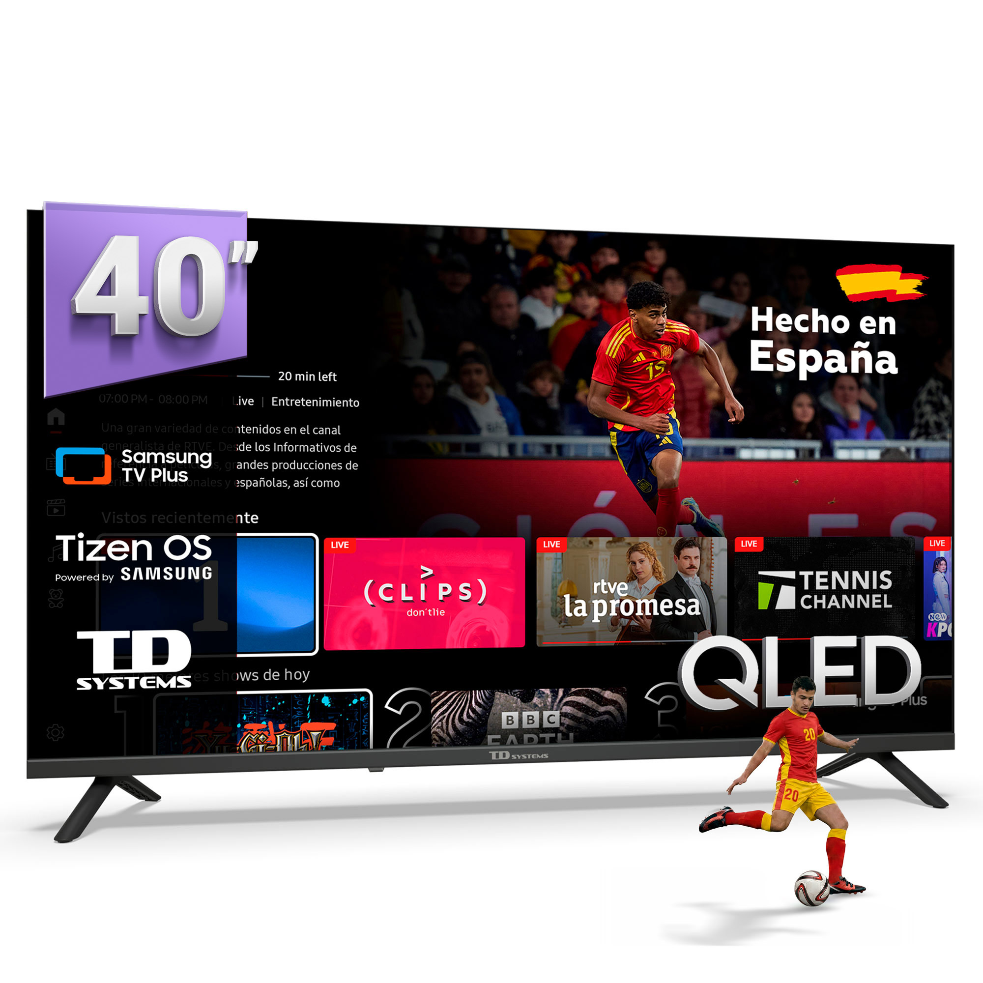 Smart TV 40 pulgadas Qled. Televisores Tizen OS 8.0. Televisión TDT HD 2026 - TD Systems K40QC22TIZEN