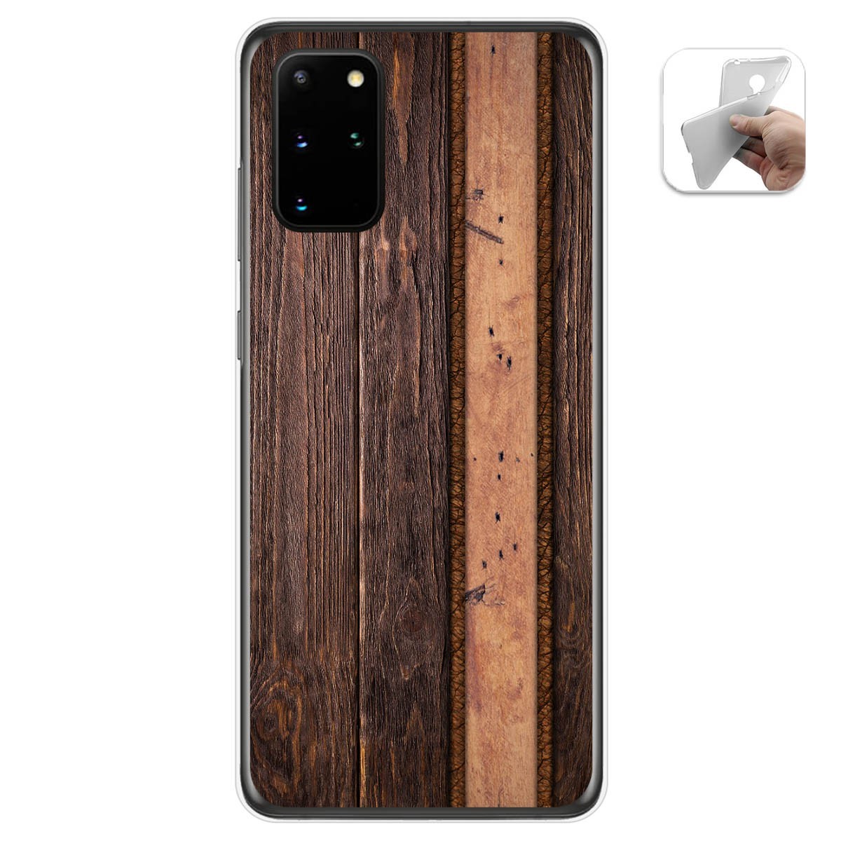 Tumundosmartphone Funda Gel Tpu para Samsung Galaxy S20+ Plus diseño Madera 05 Dibujos