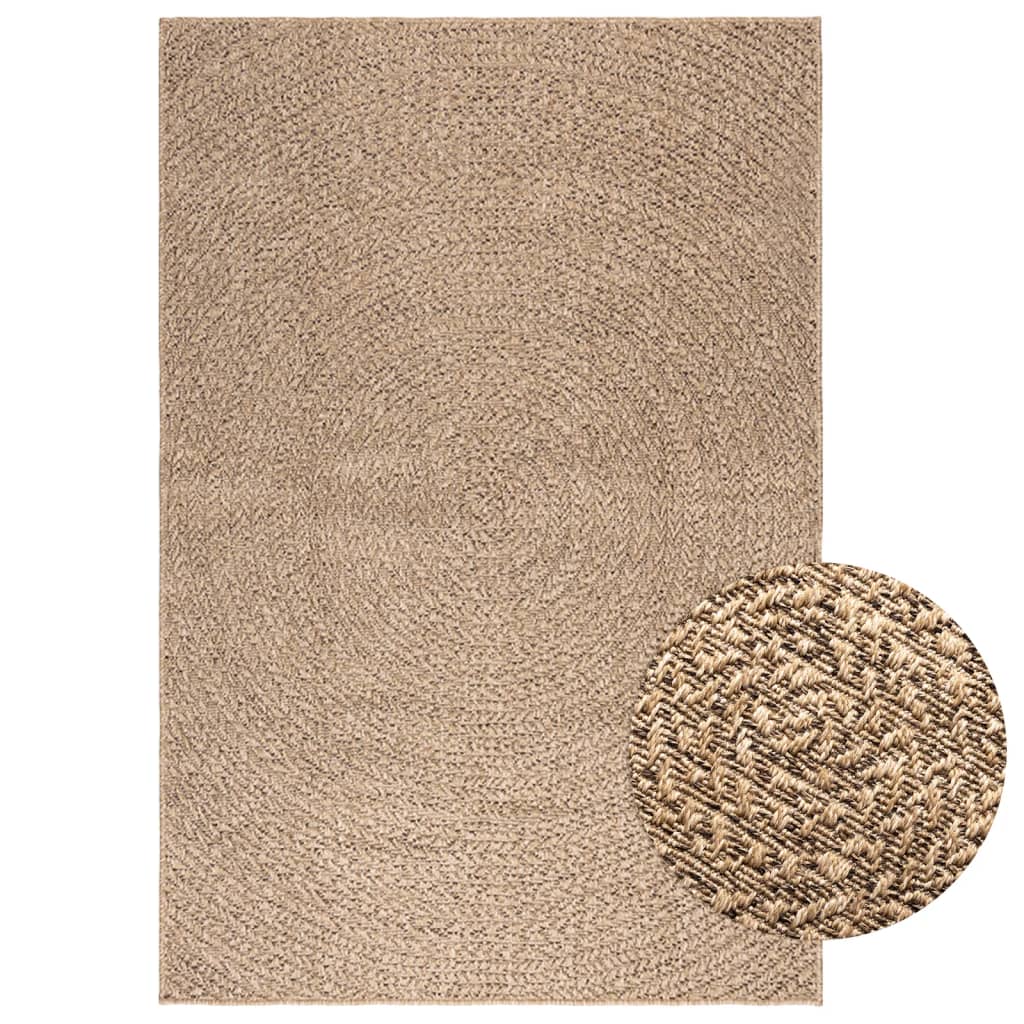 Vidaxl Alfombra ZIZUR Apariencia de Yute Interior y Exterior 120x170cm Estampado Rectangular