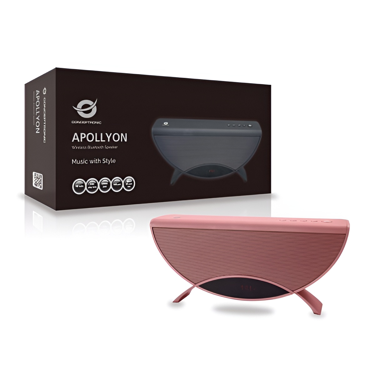 Altavoz conceptronic bluetooth apollyon color rojo reproduce mp3 desde usb/microsd radio fm manos libres 10w