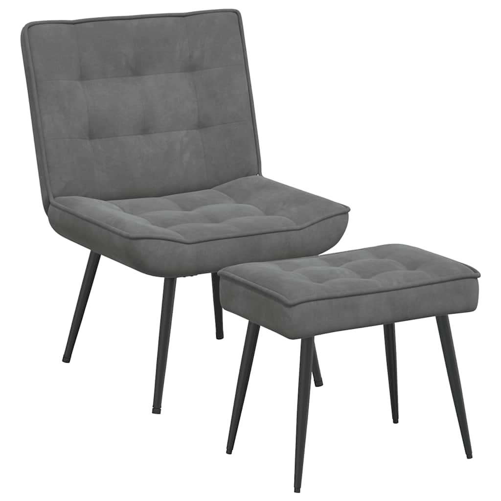 vidaXL Sillón de relax con reposapiés terciopelo Multicolor