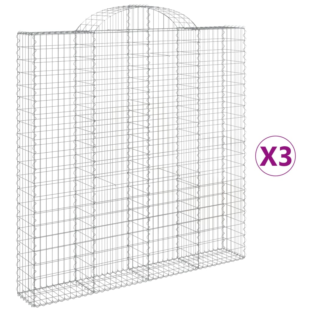 Cestas de Gaviones Vidaxl Forma de Arco Hierro 200 X 30 X 40/60 Cm