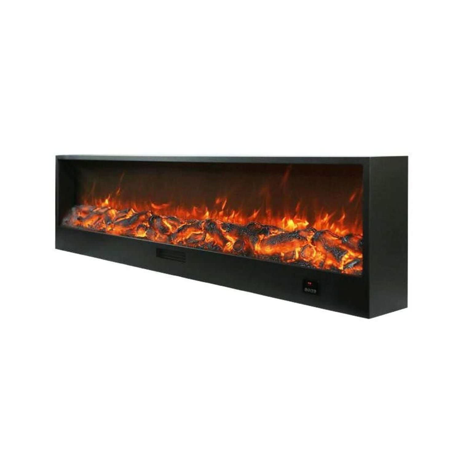 Sined Caminetto Vesuvio Chimenea Electrica Empotrada De 2 m De Longitud 1500w Negro