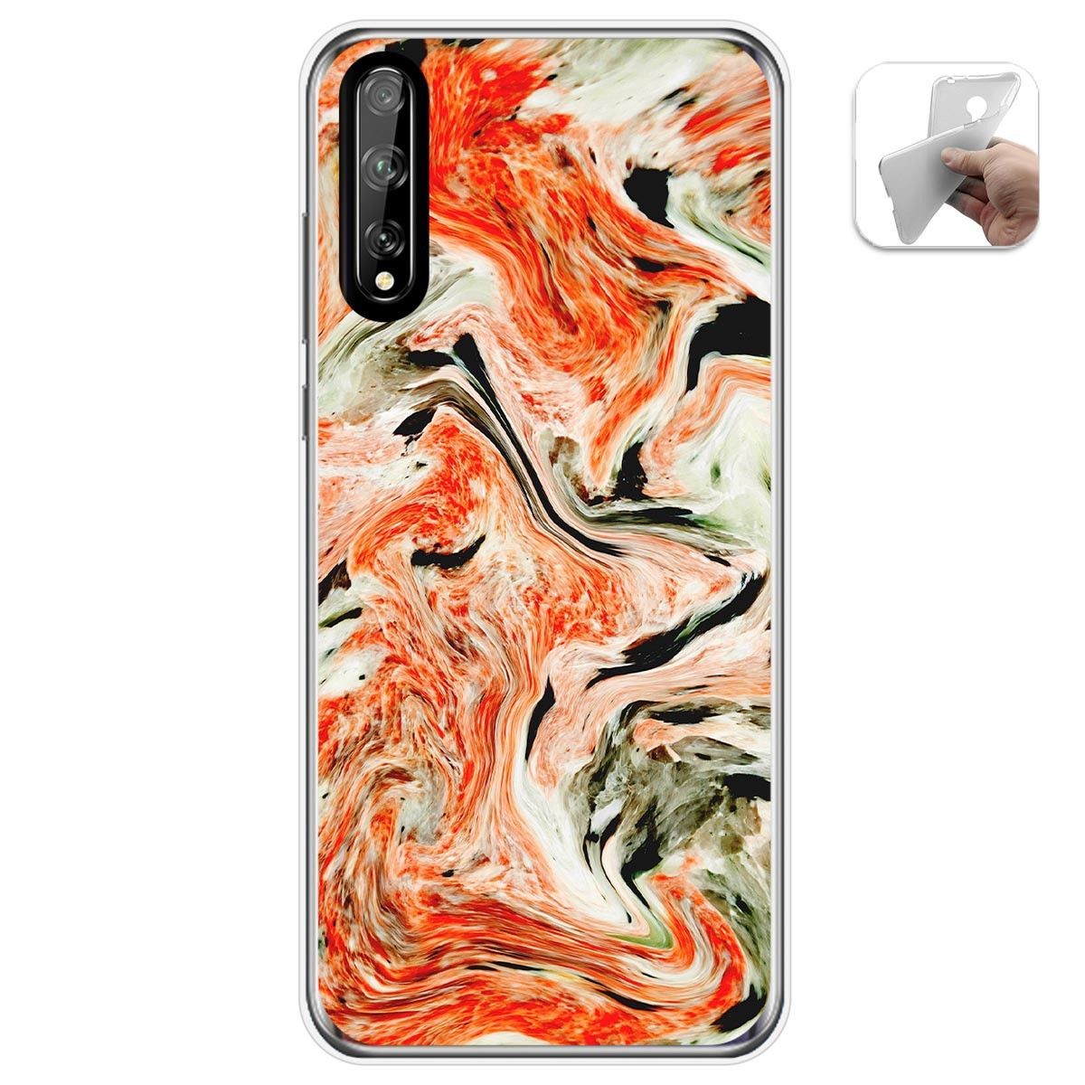 Tumundosmartphone Funda Gel Tpu para Huawei P Smart S / Y8p diseño Mármol 12 Dibujos