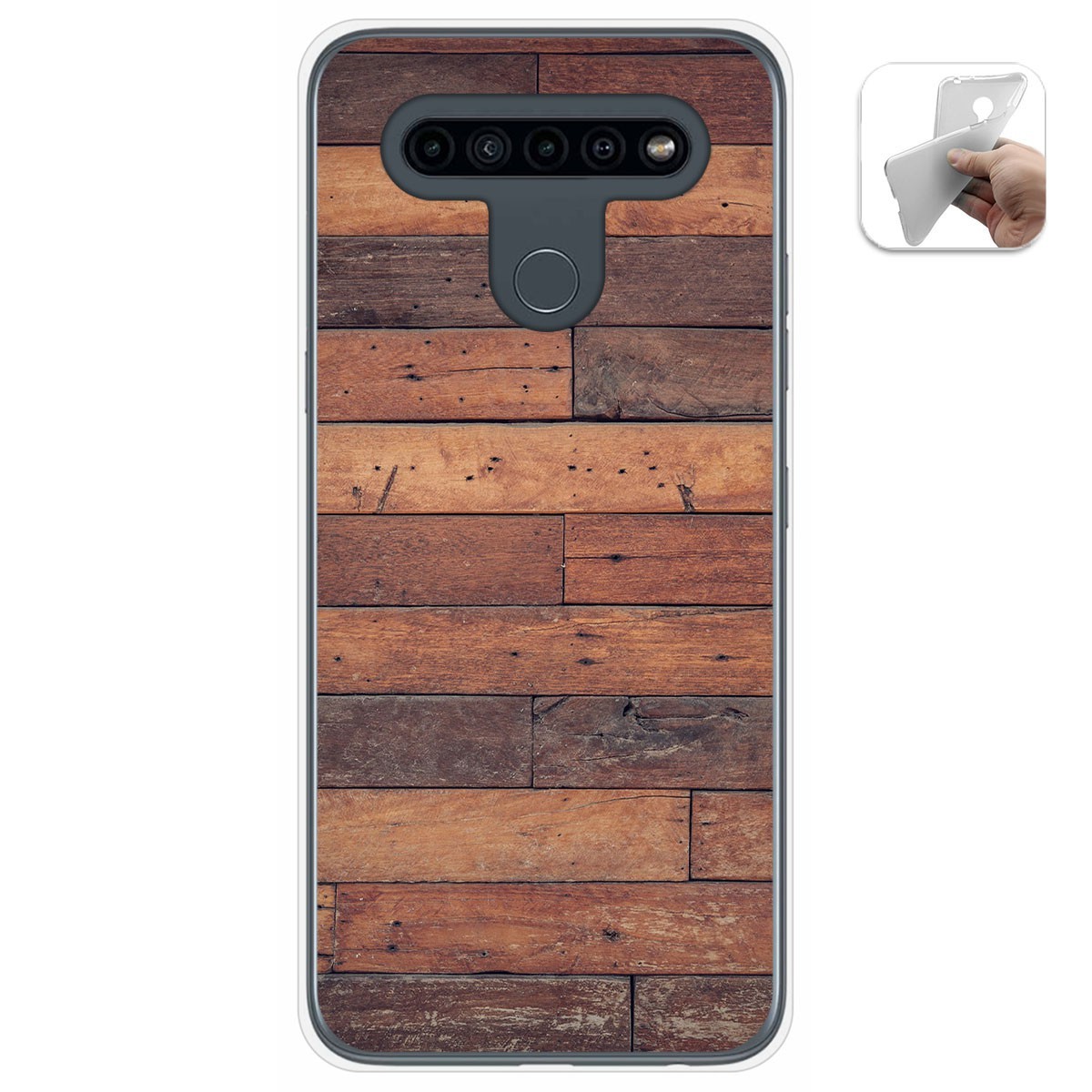 Tumundosmartphone Funda Gel Tpu para Lg K41s / Lg K51s diseño Madera 03 Dibujos