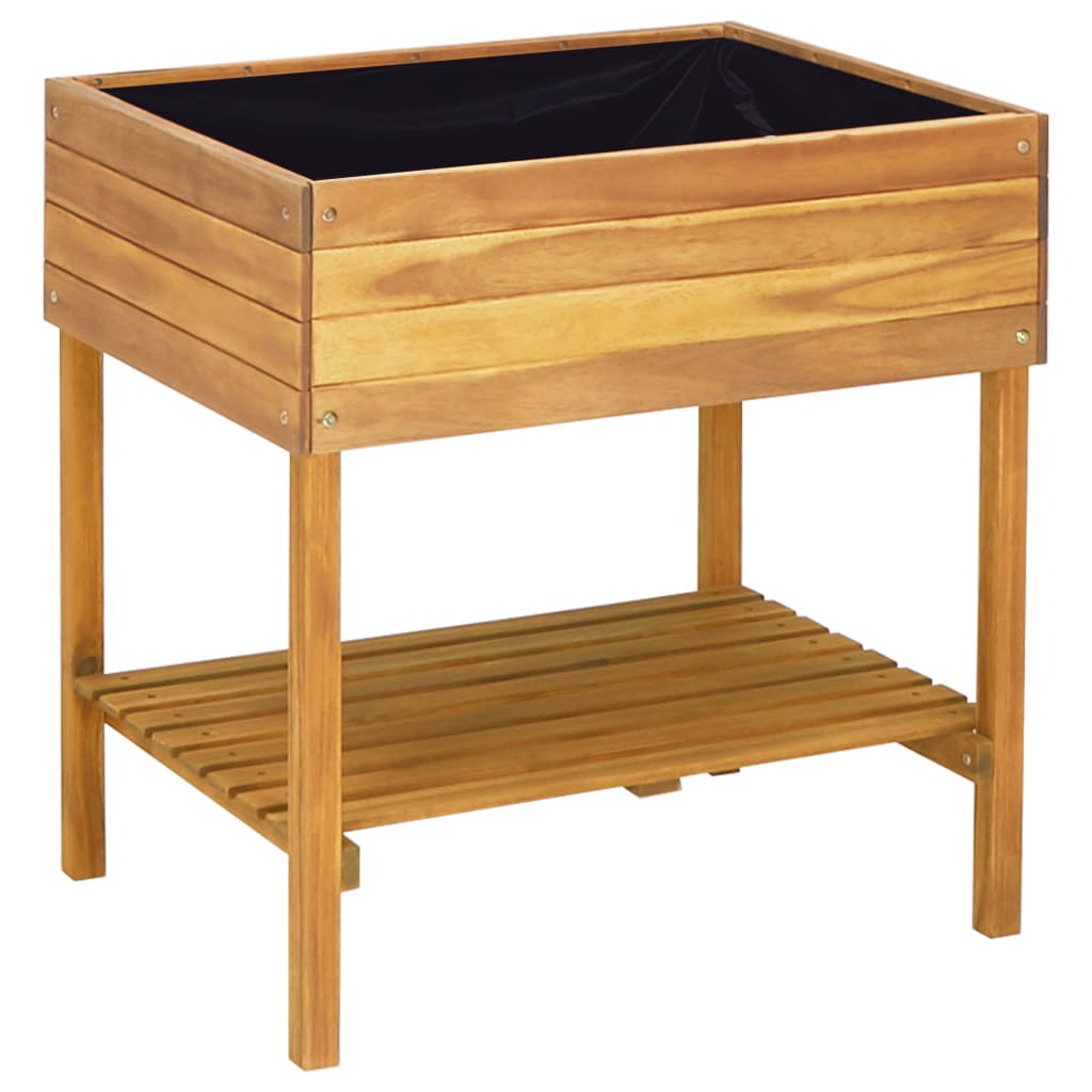 vidaXL Jardinera elevada de madera maciza de acacia Dimensiones 78.5 x 58.5 x 78.5 cm,  50 x 40 x 45 cm,  y mas