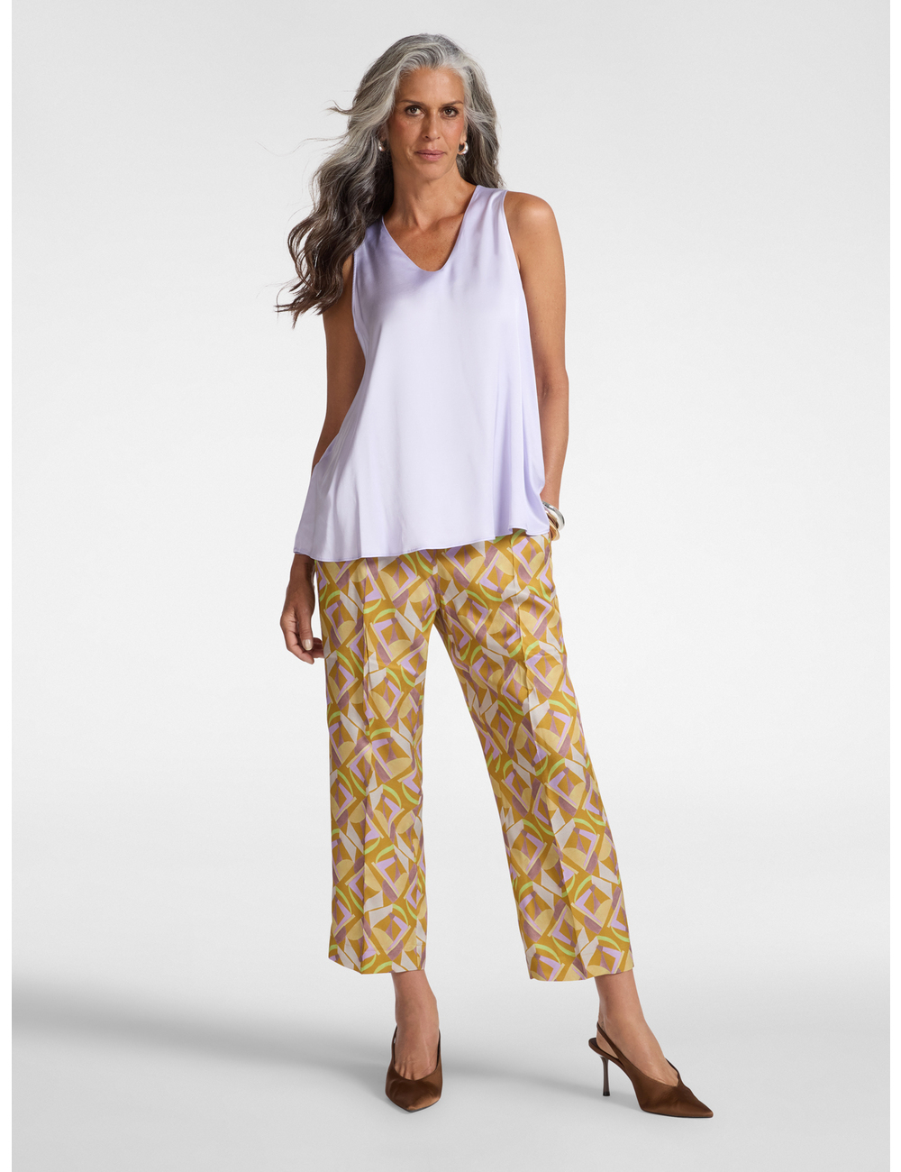 Elena Mirò - Pantalones cropped estampados