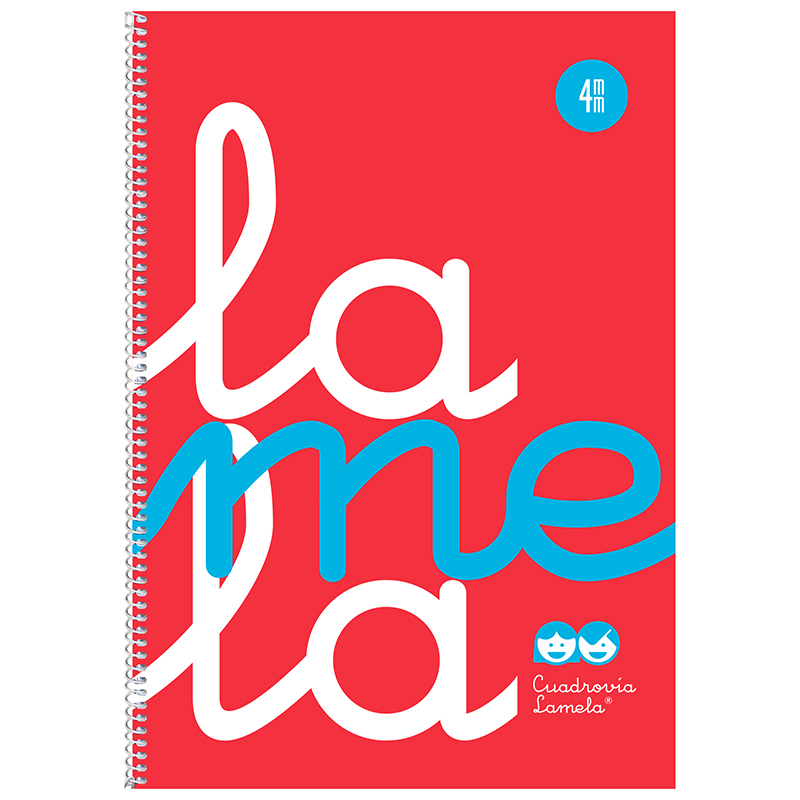 Lamela Cuaderno Espiral 4º (Cuarto) Cubierta Polipropileno Rojo 80H 90grs Cuadrovía 4mm