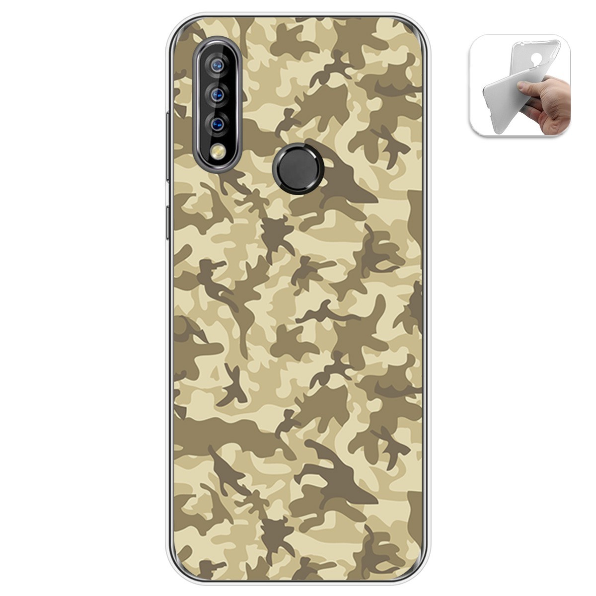 Tumundosmartphone Funda Gel Tpu para Oukitel C17 Pro diseño Sand Camuflaje Dibujos