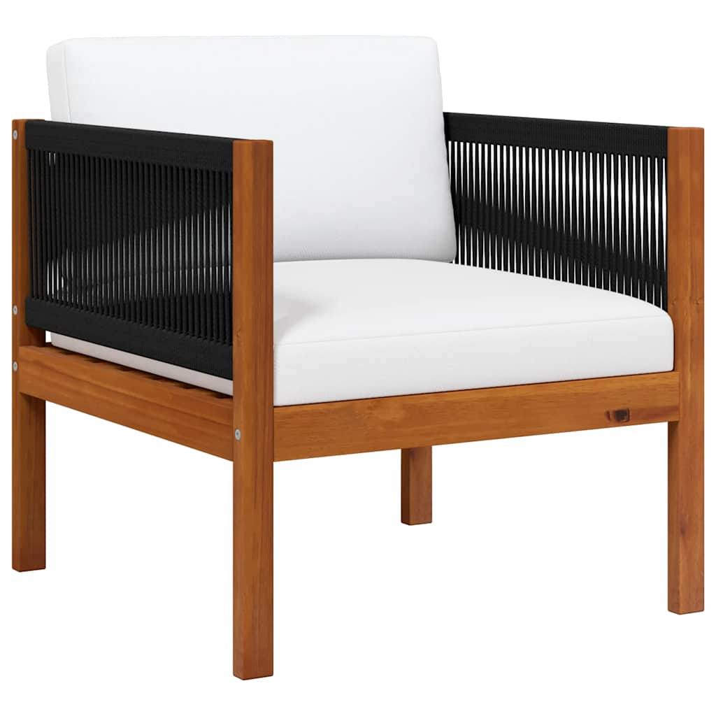 vidaXL Silla de jardín con cojín madera maciza de acacia
