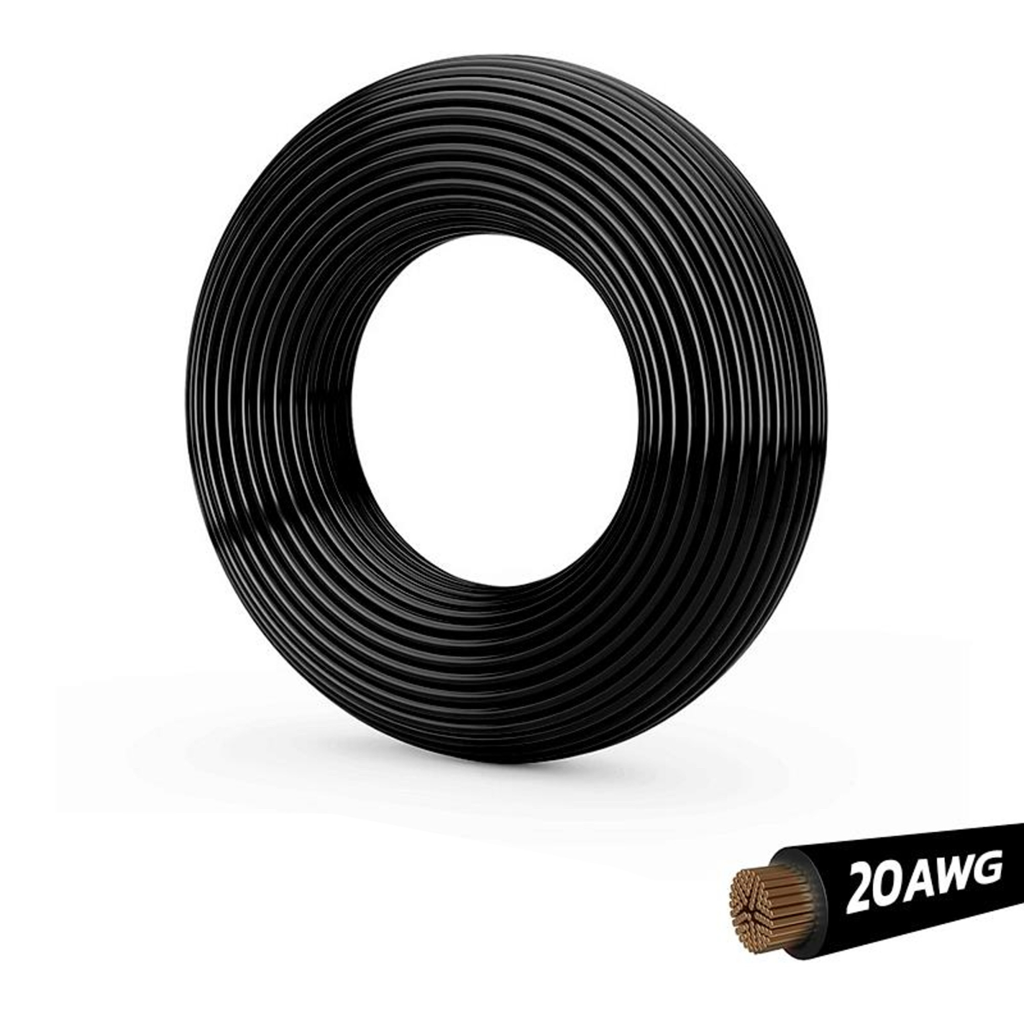 Cable negro 20 AWG - 5M