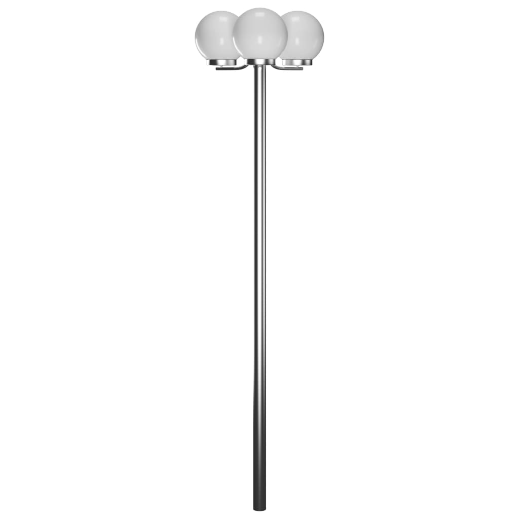 vidaXL Lámpara de Poste Jardín de Bola Acero Inoxidable Bolardo Luz Exterior Cantidad de bombillas 1 lámpara, 2 lámparas, 3 lámparas