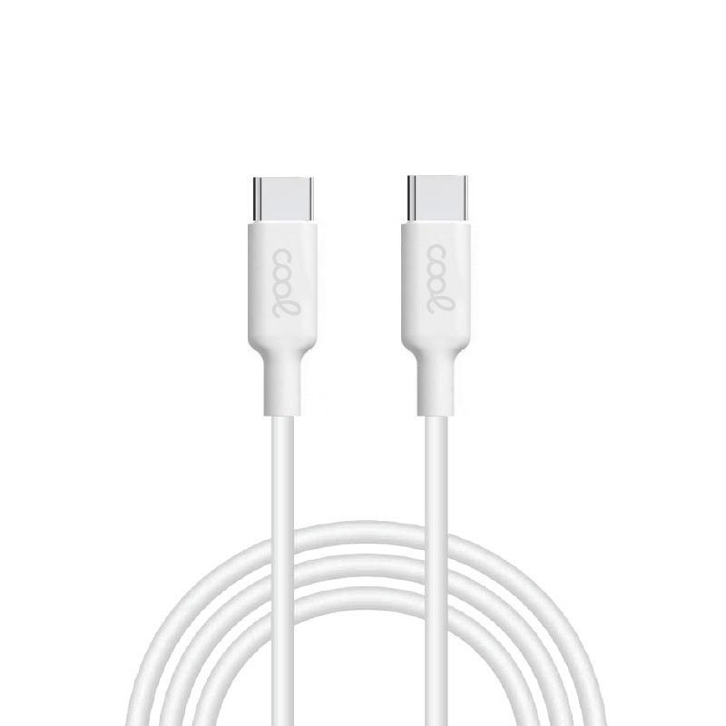 Cable USB Compatible COOL Universal TIPO-C A TIPO-C (1 Metro) Blanco 3 Amp