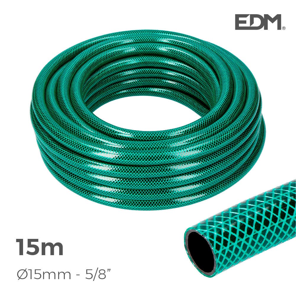 Manguera jardin basic line ø interior 15mm ø exterior 19mm (5/8") - rollo 15m edm