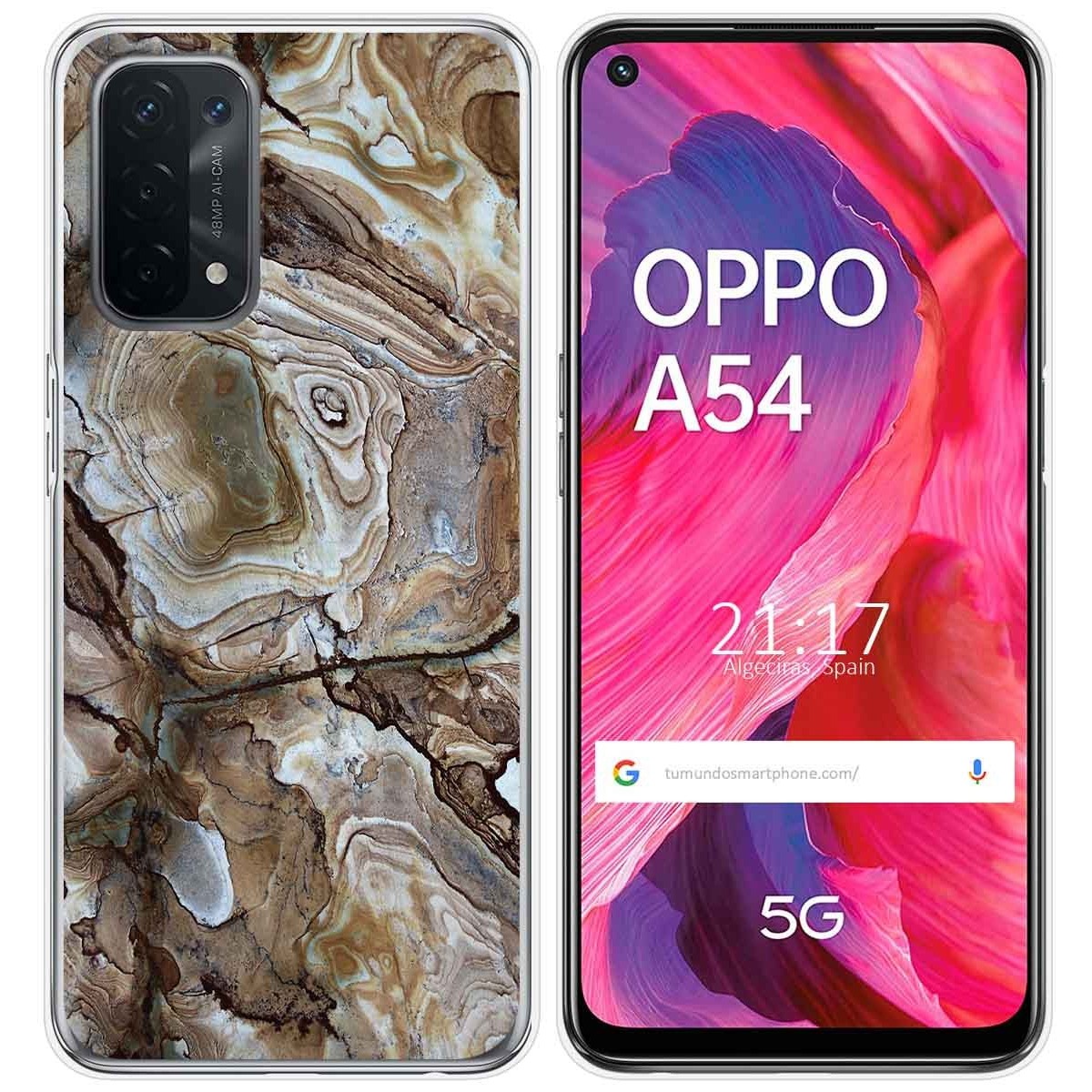 Tumundosmartphone Funda Gel Tpu para Oppo A54 5G / A74 5G diseño Mármol 14 Dibujos