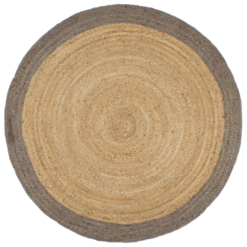 vidaXL Alfombra con Borde Tapete Alfombrilla de Suelo Estera Yute Tejida a Mano 210 cm