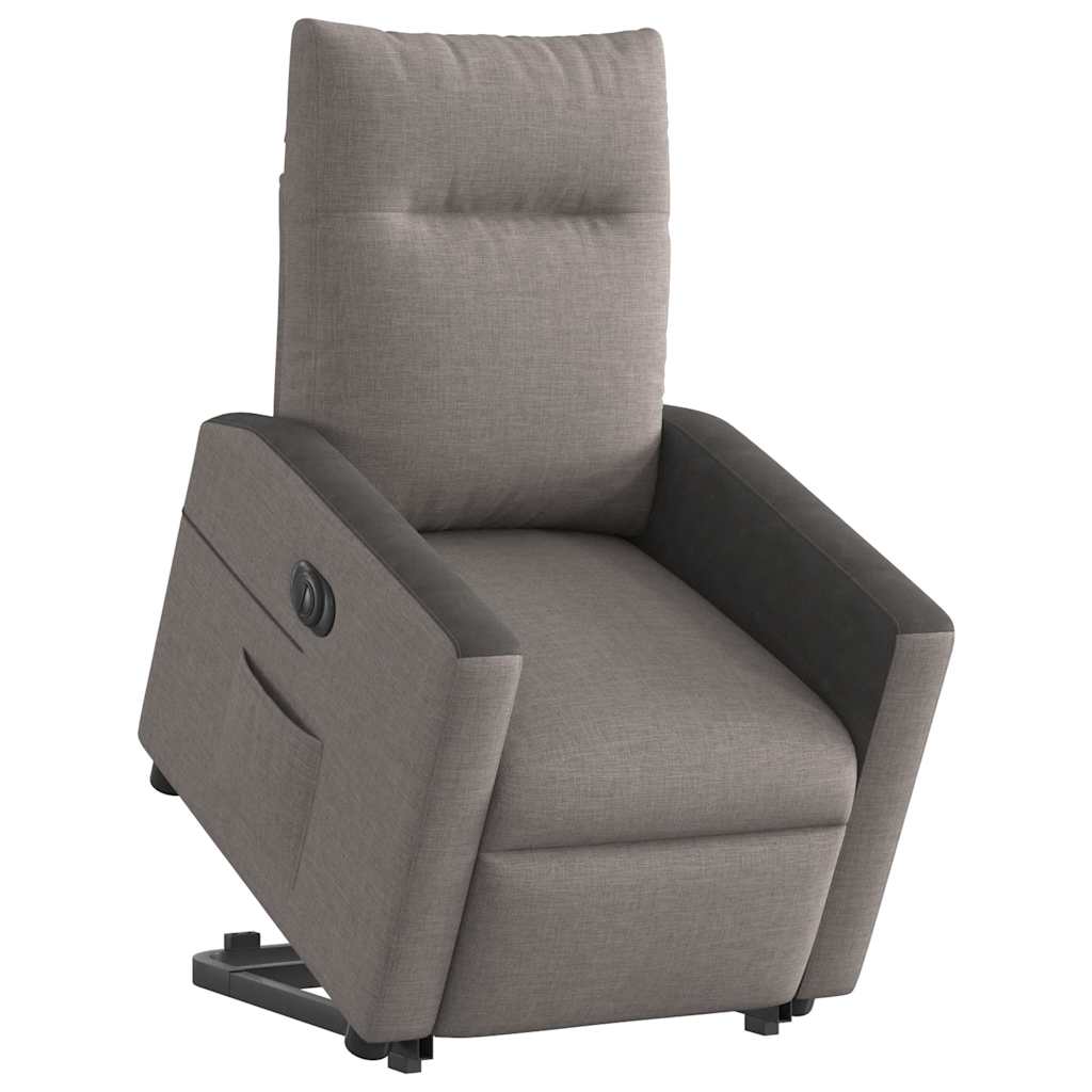 vidaXL Sillón eléctrico reclinable elevable de tela gris taupe