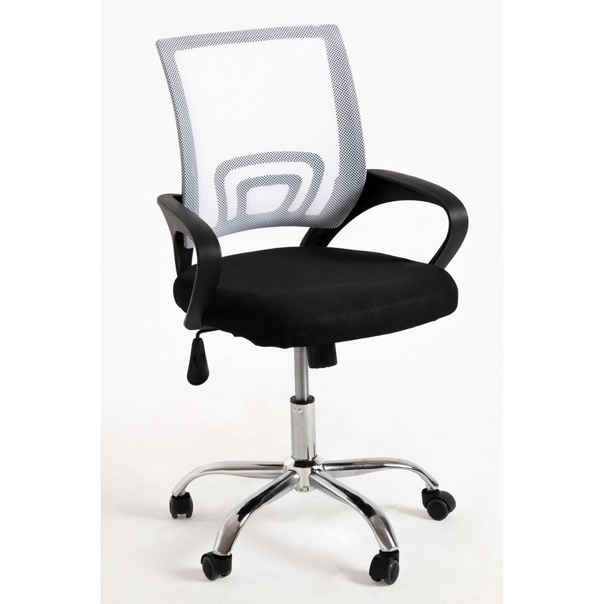 Regalos Miguel - Silla de Oficina Blanca y Negro Midi Pro - Máxima Ergonomía - Ideal para Escritorio y Gaming