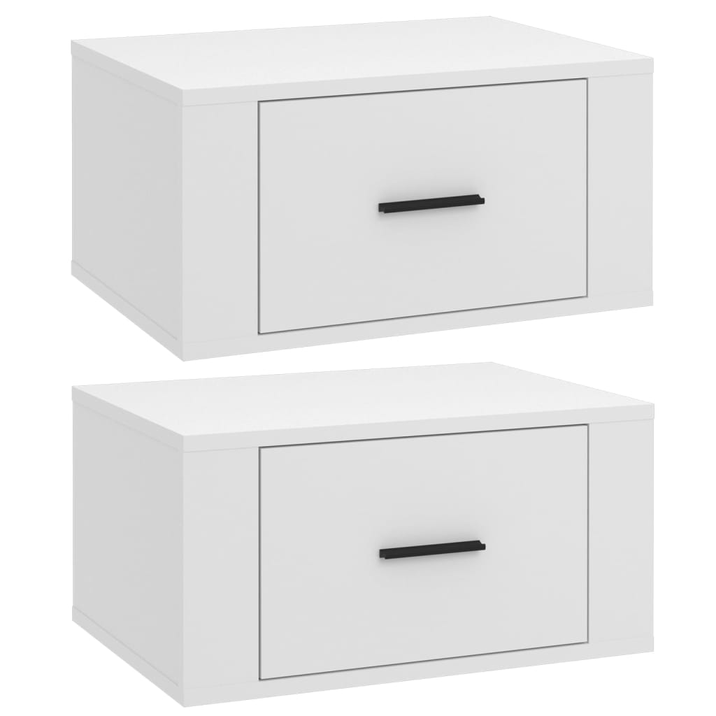 Vidaxl Mesita de Noche de Pared 50x36x25 Cm Blanco- 2 Unidades